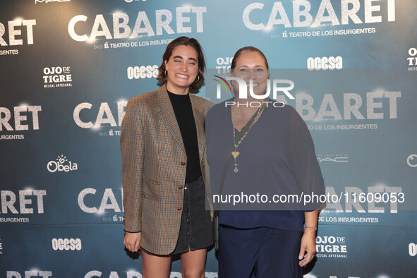 Lara Ricote and Gabriela Rivero attend the red carpet for the Cabaret the Musical premiere with Itati Cantoral's special participation at Te...