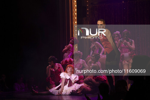 Itati Cantoral performs during her participation in the Musical Cabaret at Teatro de los Insurgentes in Mexico City, Mexico, on September 24...