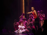 Itati Cantoral performs during her participation in the Musical Cabaret at Teatro de los Insurgentes in Mexico City, Mexico, on September 24...