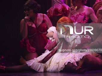 Itati Cantoral performs during her participation in the Musical Cabaret at Teatro de los Insurgentes in Mexico City, Mexico, on September 24...