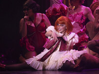 Itati Cantoral performs during her participation in the Musical Cabaret at Teatro de los Insurgentes in Mexico City, Mexico, on September 24...