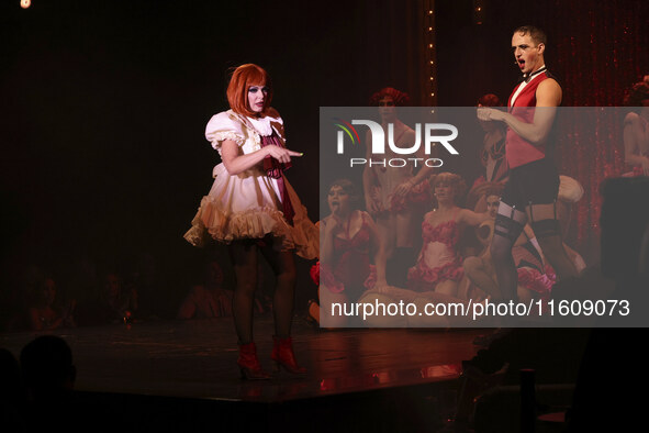 Itati Cantoral performs during her participation in the Musical Cabaret at Teatro de los Insurgentes in Mexico City, Mexico, on September 24...