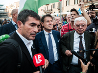 The CGIL and UIL unions, two of the main unions in the country, protest in Rome, Italy, on September 25, 2024, against a bill by the far-rig...