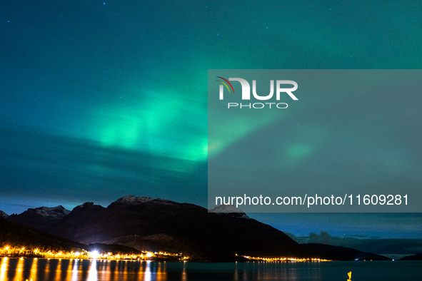 The Aurora Borealis, commonly known as the Northern Lights, are seen in the sky near Tromso, Norway, on September 25, 2024. Experts forecast...