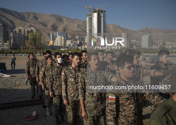 Islamic Revolutionary Guard Corps (IRGC) military personnel reconstruct the Valfajr-8 military operation, commemorating the anniversary of t...