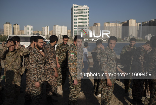 Islamic Revolutionary Guard Corps (IRGC) military personnel reconstruct the Valfajr-8 military operation, commemorating the anniversary of t...