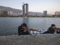 Islamic Revolutionary Guard Corps (IRGC) military personnel take part in a war game, which is a reconstruction of the Valfajr-8 military ope...