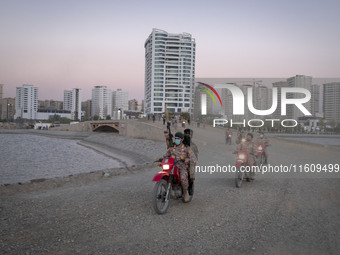 Islamic Revolutionary Guard Corps (IRGC) military personnel take part in a war game, which is a reconstruction of the Valfajr-8 military ope...