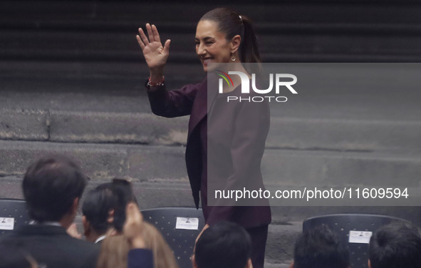 Claudia Sheinbaum, president-elect of Mexico, during the inauguration ceremony of the Museo Vivo del Muralismo in Mexico City, Mexico, on Se...