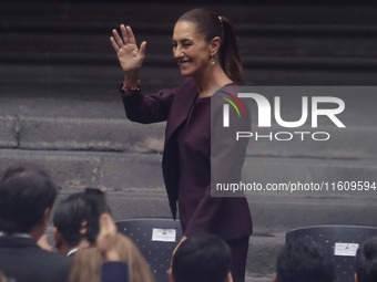 Claudia Sheinbaum, president-elect of Mexico, during the inauguration ceremony of the Museo Vivo del Muralismo in Mexico City, Mexico, on Se...