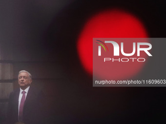 Andres Manuel Lopez Obrador, president of Mexico, during the inauguration ceremony of the Museo Vivo del Muralismo in Mexico City, Mexico, o...