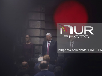 Andres Manuel Lopez Obrador, president of Mexico, during the inauguration ceremony of the Museo Vivo del Muralismo in Mexico City, Mexico, o...