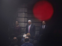 Andres Manuel Lopez Obrador, president of Mexico, during the inauguration ceremony of the Museo Vivo del Muralismo in Mexico City, Mexico, o...