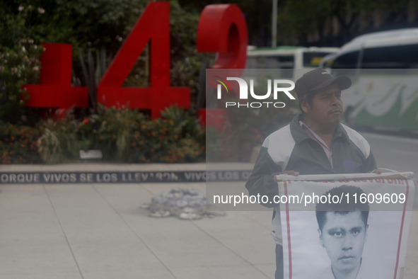 On September 25, 2024, mothers and fathers of the 43 disappeared students from Ayotzinapa protest at the Antimonument of the 43 in Mexico Ci...