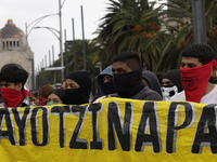 On September 25, 2024, comrades and parents of the 43 disappeared students from Ayotzinapa protest at the Antimonument of the 43 in Mexico C...