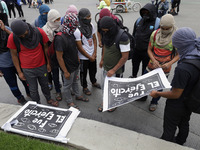 On September 25, 2024, comrades and parents of the 43 disappeared students from Ayotzinapa protest at the Antimonument of the 43 in Mexico C...