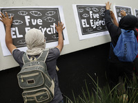 On September 25, 2024, comrades and parents of the 43 disappeared students from Ayotzinapa protest at the Antimonument of the 43 in Mexico C...