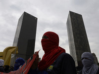 On September 25, 2024, comrades and parents of the 43 disappeared students from Ayotzinapa protest at the Antimonument of the 43 in Mexico C...