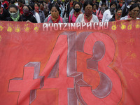 On September 25, 2024, comrades and parents of the 43 disappeared students from Ayotzinapa protest at the Antimonument of the 43 in Mexico C...