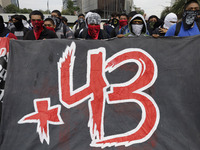 On September 25, 2024, comrades and parents of the 43 disappeared students from Ayotzinapa protest at the Antimonument of the 43 in Mexico C...