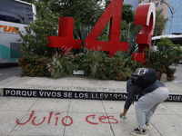 On September 25, 2024, comrades and parents of the 43 disappeared students from Ayotzinapa protest at the Antimonument of the 43 in Mexico C...