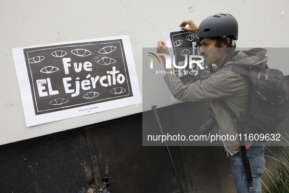 On September 25, 2024, comrades and parents of the 43 disappeared students from Ayotzinapa protest at the Antimonument of the 43 in Mexico C...