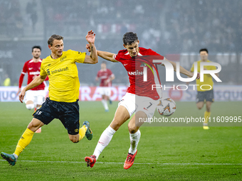 Elfsborg midfielder Simon Hedlund and AZ Alkmaar forward Ruben van Bommel during the match AZ vs. Elfsborg at the AZ Stadium for the UEFA Eu...