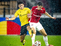 Elfsborg midfielder Besfort Zenelli and AZ Alkmaar forward Ruben van Bommel during the match between AZ and Elfsborg at the AZ Stadium for t...