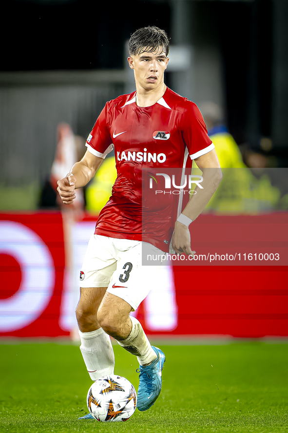 AZ Alkmaar midfielder Wouter Goes plays during the match AZ - Elfsborg at the AZ Stadium for the UEFA Europa League - League phase - Matchda...