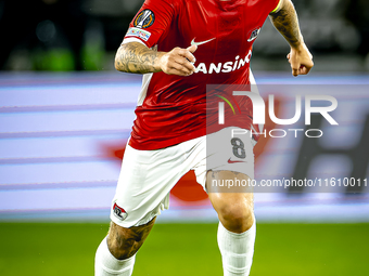 AZ Alkmaar midfielder Jordy Clasie plays during the match AZ - Elfsborg at the AZ Stadium for the UEFA Europa League - League phase - Matchd...