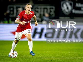 AZ Alkmaar midfielder Jordy Clasie plays during the match AZ - Elfsborg at the AZ Stadium for the UEFA Europa League - League phase - Matchd...