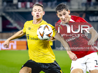 Elfsborg midfielder Simon Hedlund and AZ Alkmaar forward Ruben van Bommel during the match AZ vs. Elfsborg at the AZ Stadium for the UEFA Eu...