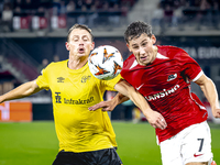 Elfsborg midfielder Simon Hedlund and AZ Alkmaar forward Ruben van Bommel during the match AZ vs. Elfsborg at the AZ Stadium for the UEFA Eu...