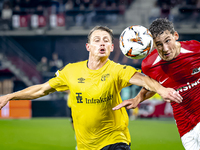 Elfsborg midfielder Simon Hedlund and AZ Alkmaar forward Ruben van Bommel during the match AZ vs. Elfsborg at the AZ Stadium for the UEFA Eu...