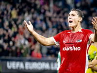 AZ Alkmaar forward Ruben van Bommel celebrates the goal during the match between AZ and Elfsborg at the AZ Stadium for the UEFA Europa Leagu...