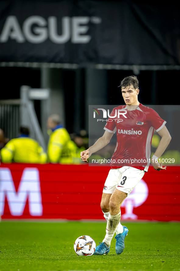 AZ Alkmaar midfielder Wouter Goes plays during the match AZ - Elfsborg at the AZ Stadium for the UEFA Europa League - League phase - Matchda...