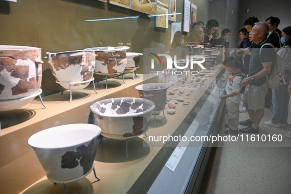 Visitors visit the Nanjing Museum in Nanjing, China, on September 26, 2024. By the end of August 2024, the 6,833 museums officially register...