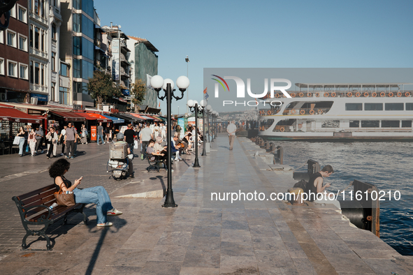 Daily life in Istanbul, Turkey, on September 25. People are in historical places of Istanbul. 