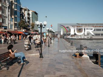 Daily life in Istanbul, Turkey, on September 25. People are in historical places of Istanbul. (