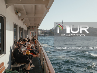 Daily life in Istanbul, Turkey, on September 25. People travel by ferry in the Sea of Marmara. (