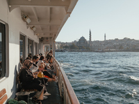 Daily life in Istanbul, Turkey, on September 25. People travel by ferry in the Sea of Marmara. (