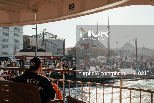 Daily life in Istanbul, Turkey, on September 25. People are in historical places of Istanbul. 