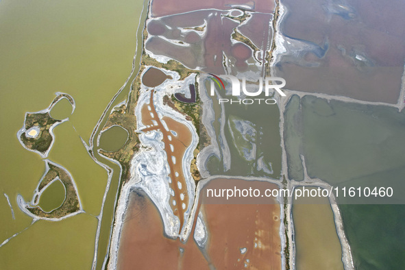 The colorful Salt Lake in Yuncheng, China, on September 26, 2024. 