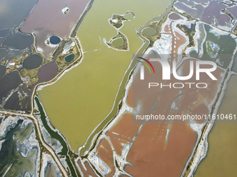 The colorful Salt Lake in Yuncheng, China, on September 26, 2024. (