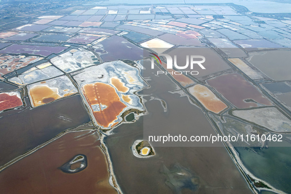 The colorful Salt Lake in Yuncheng, China, on September 26, 2024. 