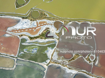 The colorful Salt Lake in Yuncheng, China, on September 26, 2024. (