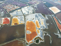 The colorful Salt Lake in Yuncheng, China, on September 26, 2024. (