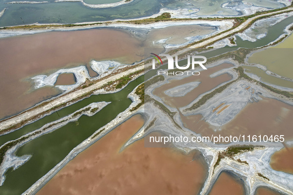 The colorful Salt Lake in Yuncheng, China, on September 26, 2024. 