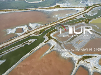 The colorful Salt Lake in Yuncheng, China, on September 26, 2024. (