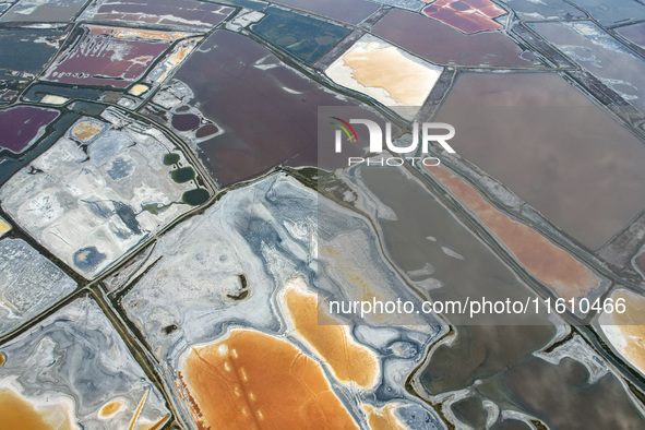 The colorful Salt Lake in Yuncheng, China, on September 26, 2024. 